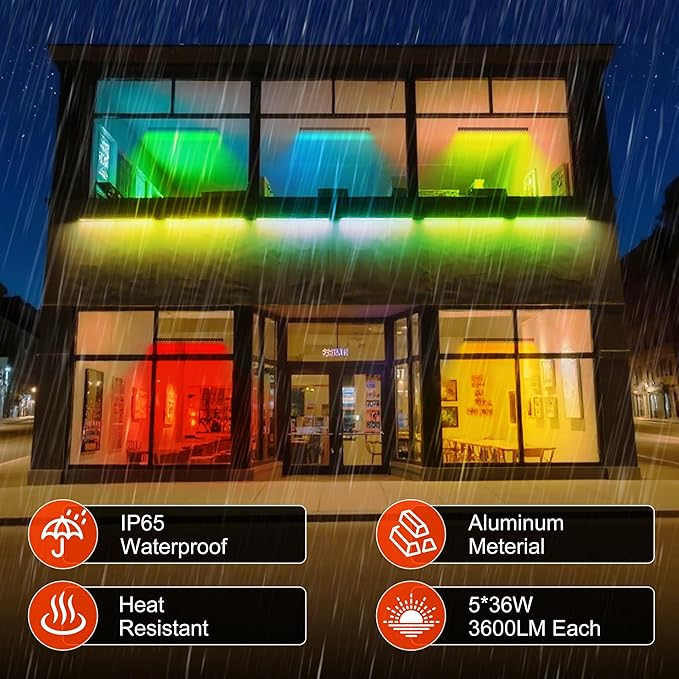 Smart LED Linear Wall Washer Light Bar, 40 Inch Bluetooth Multi-Mount Pendant Light Versatility Hanging Fixtures, RGBCW 5 * 36W Dimmable Chandelier for Wall Washing, Adjustable Heigh