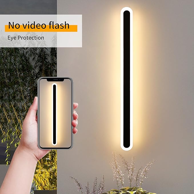 2-Pack 40in Long Outdoor Modern LED Wall Light, 30W IP65 Waterproof LED Wall Mount Lighting Fixture, Long Outdoor Wall Light Dimmable 3CCT Acrylic Wall Sconce