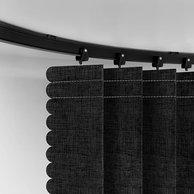 100% Blackout Accordion Room Divider Curtains - with Flexible Ceiling Track Total Privacy Sound Proof Curtains Suitable for Bedroom Patio Sliding Door(Black, W100 x L96, 1 Pack)