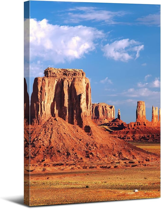 Monument Valley Desert Wall Art for Living Room Arizona National Park Posters Mountain Pictures Wall Decor Nature Wilderness Landscape Canvas Prints Artwork for Bedroom Office Home Decorations 12x16"