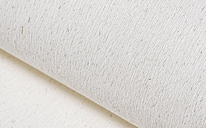 Natural White Wallpaper Grasscloth Textured Peel and Stick Wall Fabric&Wallpaper Self-Adhesive Wall Fabric&Wallpaper Removabl Easy to Clean for Bedroom,Living Room , Office.(16.5"x236.2") 3001
