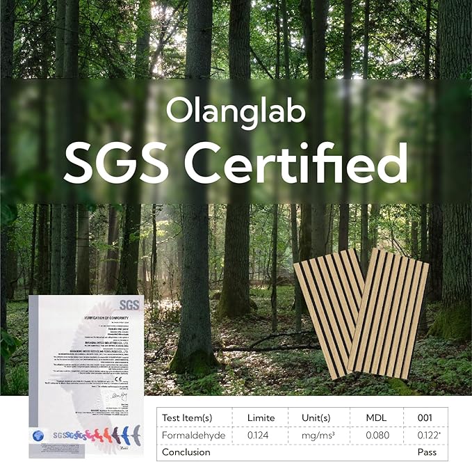 Olanglab Wood Slat Wall Panels 4 Pack, Wooden Acoustic Wall Panels, 94.5"x12.6" Each 3D Wall Panels for Interior Wall Decor (Warm Oak-Extendo Trio)