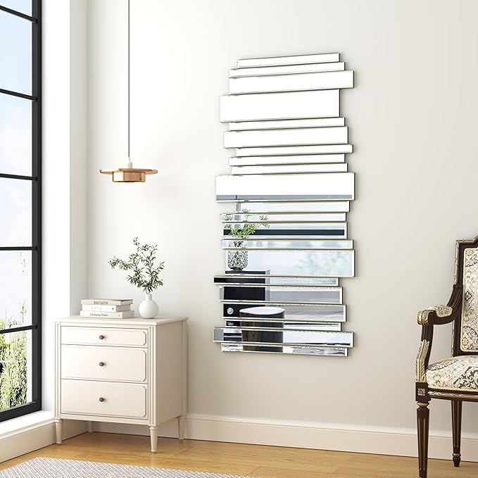 Decorative Mirrors for Wall Decor Large Mirrors for Wall Decor Living Room Silver Mirrors 24×47 inch (Silver)