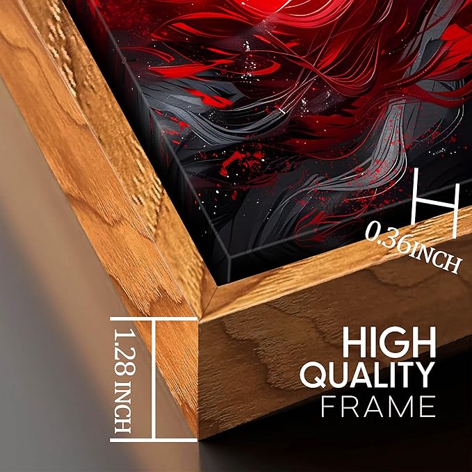 Ouzzlie Horse Wall Art Red Wall Decor Living Room Animal Pictures Black White Wall Decorations for Living Room 29" x 59"