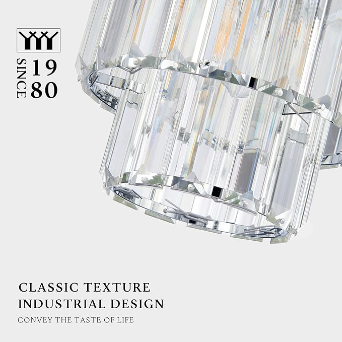 Modern Crystal Chandelier, 6"x7" Classic Crafted Pendant Light, Glass & Metal Hanging Light for Innovative Small Space Use in Dining Room, Kitchen Island, Bedroom, Living Room - Luminous