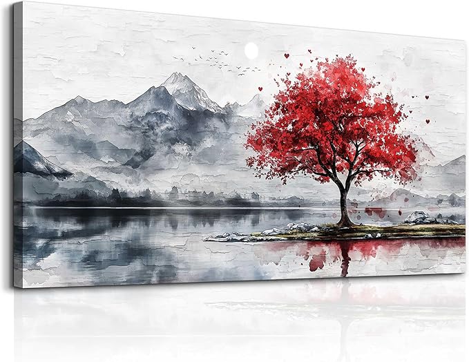 MHARTK66 60x30 Wall Art Home Wall Decor For Living Room Large Canvas Wall Art Bedroom Country Landscapes Wall Pictures Black And White Poster For Dining Room Modern Office Art Work Painting Prints
