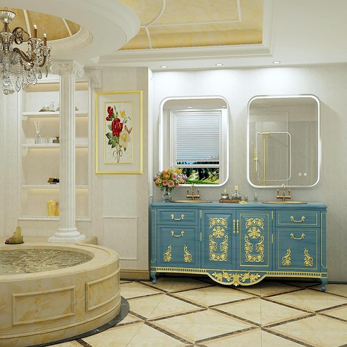 28x36 Inch Silver LED Mirror for Bathroom with Lights, Adjustable 3000K/4500K/6000K, Wall Mounted Lighted Bathroom Vanity Mirrors, Stepless Dimmable, Anti-Fog, Memory, Horizontal/Vertical