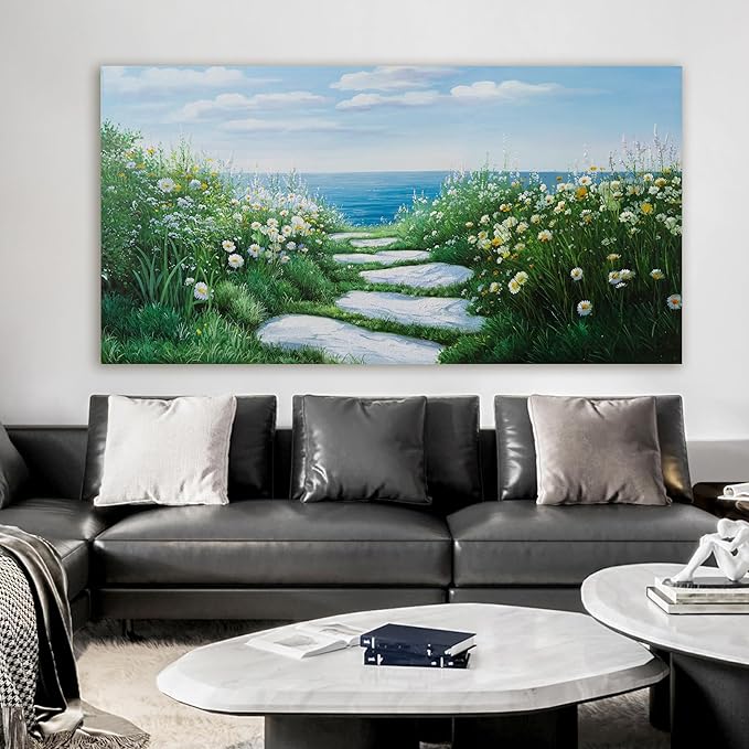 Canvas Wall Art Decor Large Wall Art Pictures for Living Room Canvas Art Wall Decor Nature Landscape Wall Art Decor Modern Coastal Wall Art Prints Artwork for Walls Bedroom Office Wall Decor 29"X58"