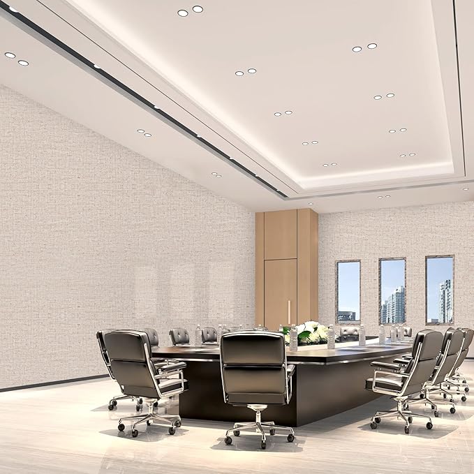 15.75"x590.6" Beige Grasscloth Wallpaper Peel and Stick Removable Textured Wall Paper Self Adhesive Contact Paper Faux Linen Cabinets Drawers Bookshelves Thickened Waterproof Shelf Vinyl Roll