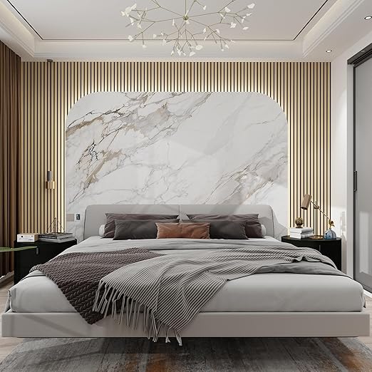 3D Acoustic Wood Veneer Slat Wall Panels for Interior Wall and Ceilings Panels,Sound-Absorbing Felt Board, Sound Proof Decorative Panels,94.49” x 23.62”Each Box Coverage,2 Pack,Natural Oak