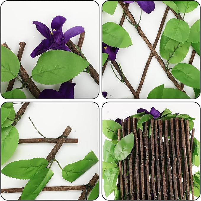 Artificial Green Plant Fence Small Lifelike Leaf Wall Privacy Screen Outdoor Balcony Garden Trellis Decorative Faux Leaf Panel Cloth