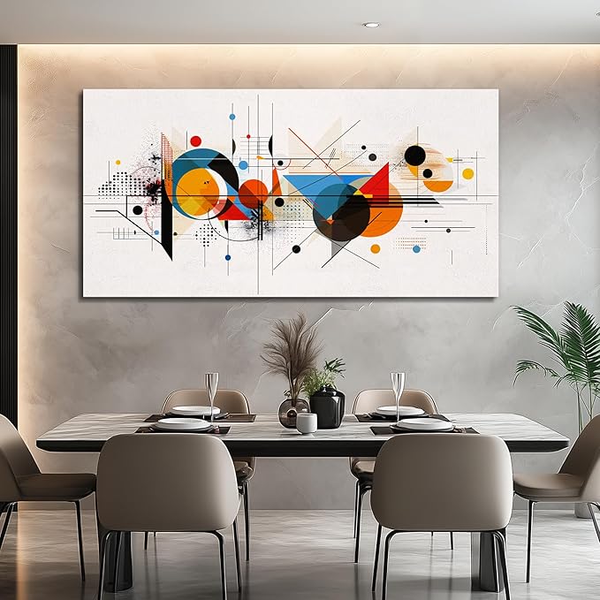KELIYUAN Large Wall Decor For Living Room Canvas Wall Art For Bedroom Room Minimalism Abstract Geometric Color Line Pictures Wall Paintings Artwork Office Mural Modern Aesthetic Decoration 30"x60"