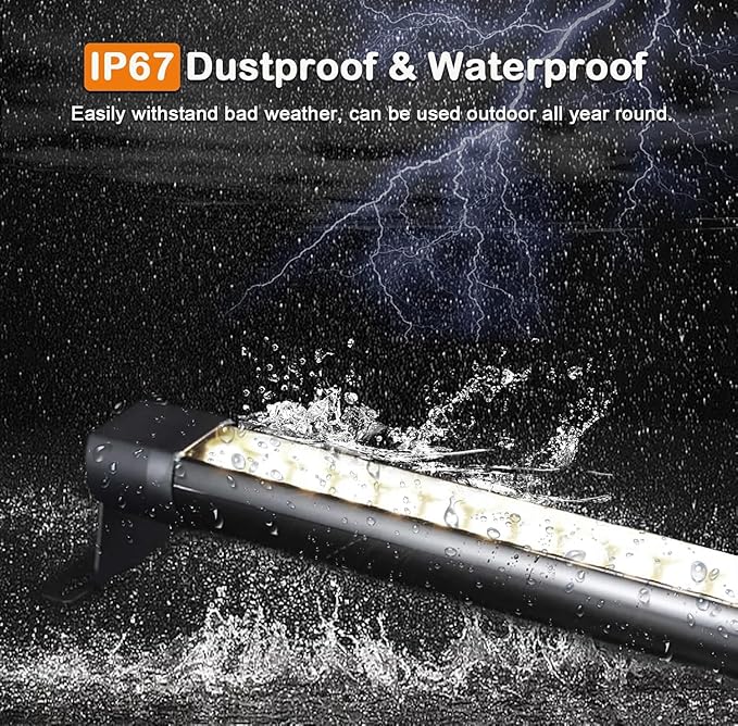 72W Outdoor Wall Washer Light, 4FT 5000K Daylight White Led Wall Washer Light Bars, 120V Waterproof IP67 Outdoor LED Light Bar for Outdoor, Plug in (2 Pack)