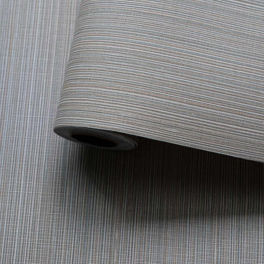 20.8" x 196.8" Thick Peel and Stick Grasscloth Wallpaper, Grey Linen Wallpaper Self-Adhesive Fabric Wall Paper