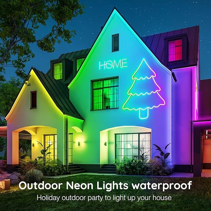 LETIANPAI 120Ft Neon Rope Lights,Flexible Led Rope Lights Control with App/Remote,Multiple Modes Music Sync Gaming RGB Led Neon Lights for Bedroom Outdoor