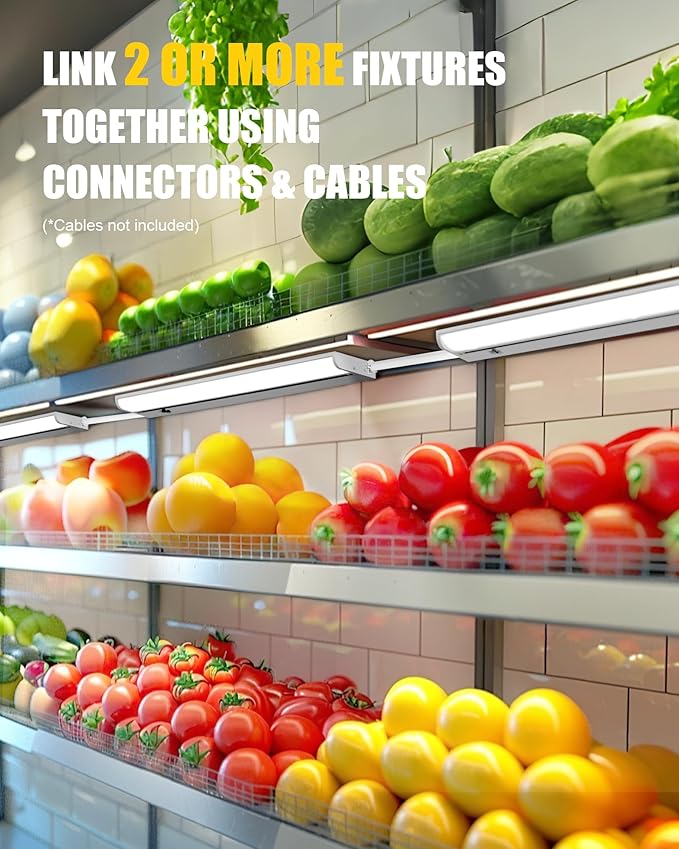 36 Inch LED Under Cabinet Lighting, Hardwired & Plug in, Linkable, Dimmable, 3CCT Selectable Kitchen Cabinet Light, CRI93