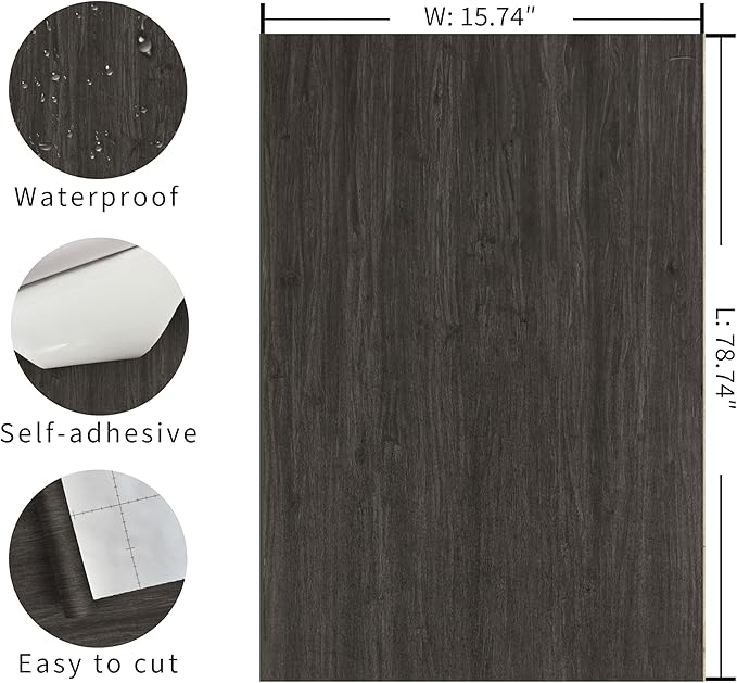 Coffee Brown Wood Wallpaper Peel and Stick Wood Grain Contact Paper for Cabinets and Drawers Self Adhesive Wateproof Vinyl Wrap 15.74"x78" Removable Matte Wooden Looking Wallpaper for Bedroom Walls