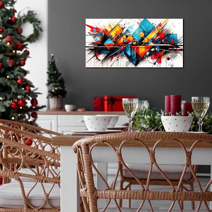 CIRABKY Abstract Pictures for Living Room Wall Decoration - Colorful Room Wall Decor for Bedroom - Modern Office Wall Art Size 20" x 40"