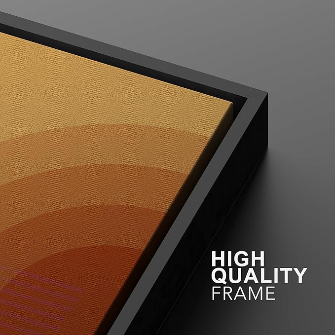 MUDECOR Framed Canvas Print Wall Art Bauhaus Art Prints Abstract Mid Century Modern Wall Art Minimalist Decor for Bedroom - 24"x36"x3 Black