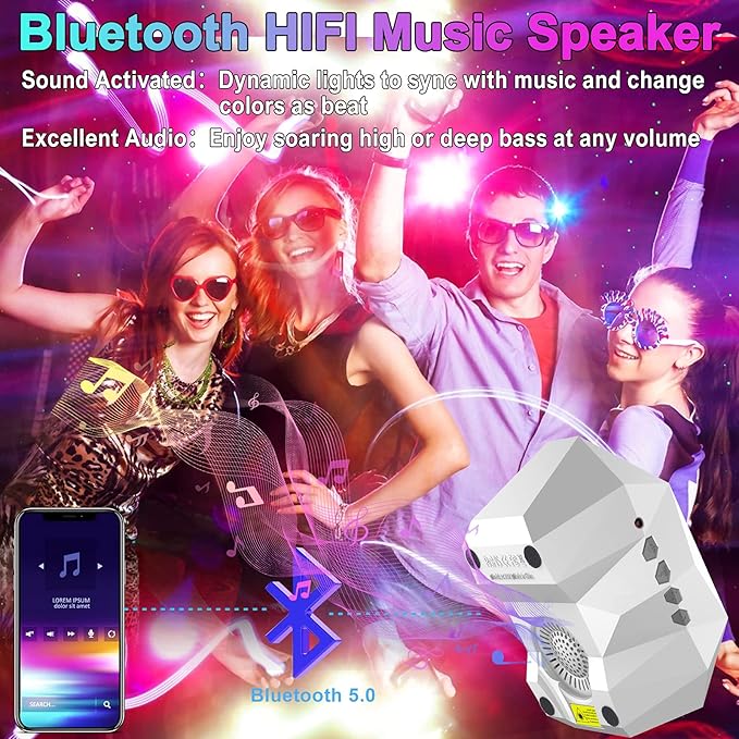 Cadrim Star Projector with Bluetooth Speaker and Remote, Northern Lights Aurora Projector with Moon and Star, Night Light Projector for Bedroom, Home Theater, Kids Adults Game Room and Parties