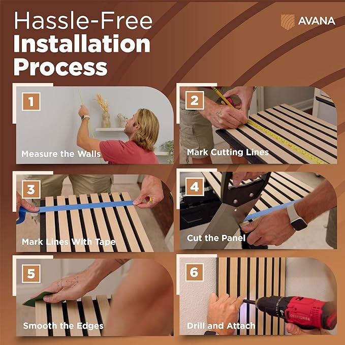 Avana Acoustic Wood Wall Panels – 94.4 x 12.6 Inch White Oak Acoustic Panels 4 PCs – Wall Panels For Interior Wall Decor for Homes, Offices, Studios – Pleasing Design Wood Panels For Wall