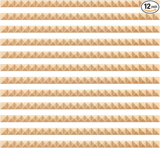 Nuanchu 12 Pcs Unfinished 3D Decorative Wood Trim Molding 15.75inch Decorative Wood Molding Cute DIY Trim for Home Wall Cabinet Shelf Window Door(Triangle,25mm)