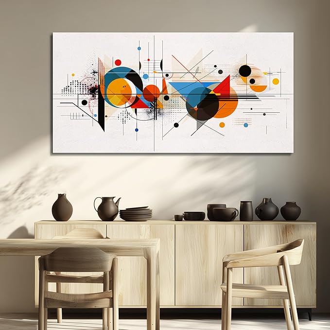 KELIYUAN Large Wall Decor For Living Room Canvas Wall Art For Bedroom Room Minimalism Abstract Geometric Color Line Pictures Wall Paintings Artwork Office Mural Modern Aesthetic Decoration 30"x60"