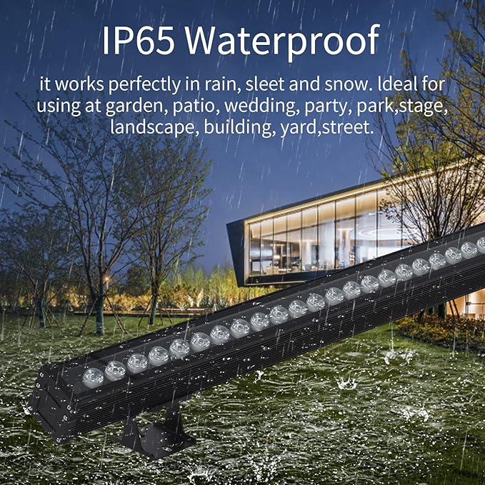 JSN&PC LED Wall Washer Light 36W IP65 Waterproof Black Housing Outdoor Light for Advertising Boards, Billboard,Building Commercial Lighting (White 5000-5500K)