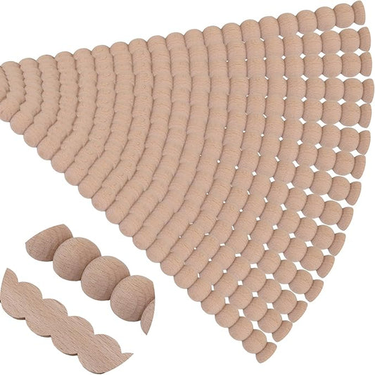 15-Pack 15.75" Unfinished Wood Beaded Trim - Easy to Paint, Cute Decorative Molding DIY Craft for Furniture Frame, Mirror Edge, Wall, Door, Closet, Dresser, Shelf
