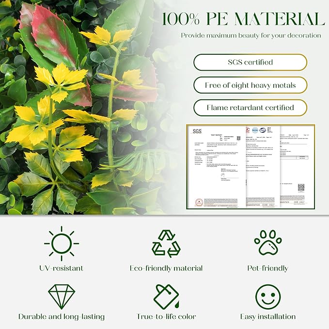 Artificial Grass Wall, 3D Grass Backdrop, Plant Backdrop with Zip Ties, Artificial Hedge Panels, Grass Wall Panels for Indoor & Outdoor Decoration, 10 * 10 Inch, 4 Pack