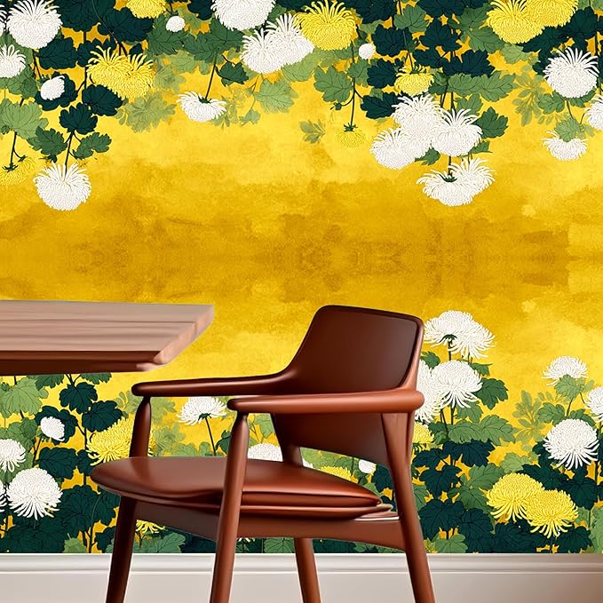 Nuxovilar Yellow White Floral Textured Peel and Stick Wallpaper, 15.75"x39.37", Self-Adhesive Contact Paper, Bright Flower Design for Bedroom, Living Room and Table Decor