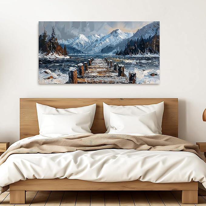 Canvas Wall Art Decor Wall Art Pictures for Living Room Canvas Art Wall Decor Nature Landscape Wall Art Prints Artwork For Walls Modern Coastal Wall Art Decorations Home Ofiice Kitchen Decor 20" X 40"