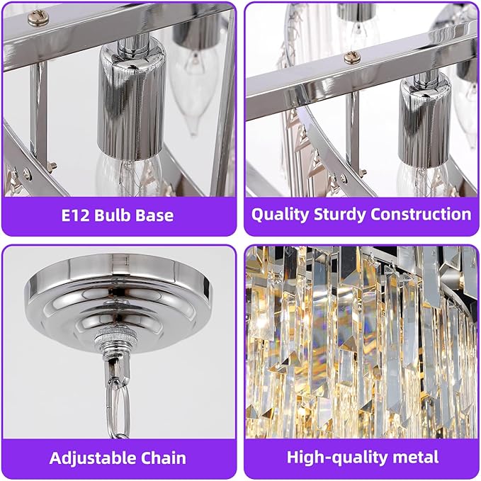 39" Modern Crystal Chandelier, 3-Tier Chrome Pendant Light with 17 Lights, Luxury K9 Crystal Ceiling Fixture for Dining Room Living Room Foyer