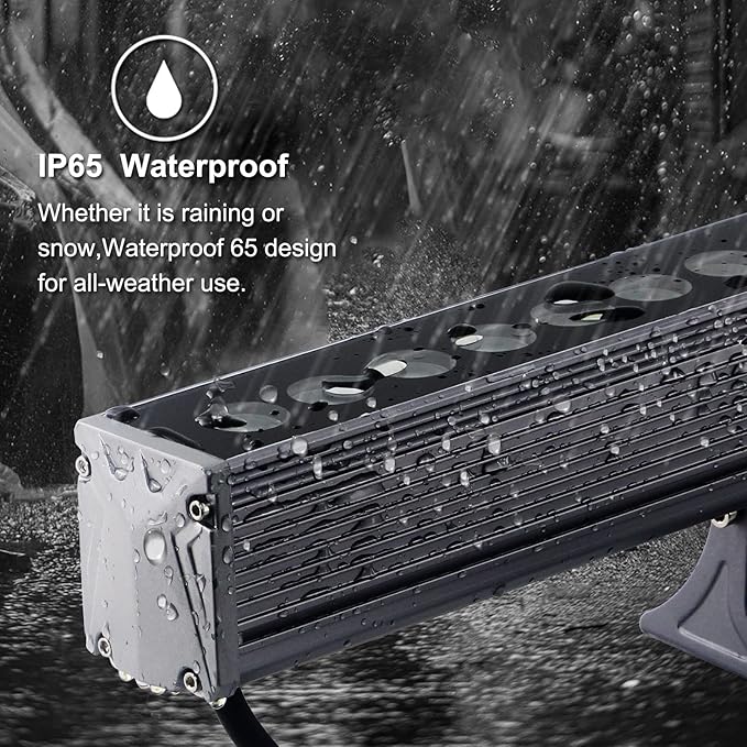 WLED Wall Washer Light 36W 3000K Warm White – 4500LM 40″ Linear LED Light Bar, IP65 Outdoor Wall Wash Lighting for Landscape, Sign & Building, Plug-and-Play 120V Floodlight with 6.56ft Cord