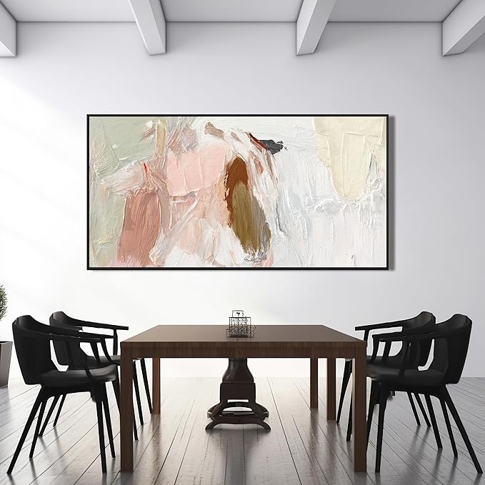 Canvas Wall Art Decor Large Abstract Wall Art Prints Wall Art Pictures For Living Room Framed Pink and White Wall Art Decorations Abstract Canvas Art Wall Decor Home Office Aesthetic Decor 29"x58"