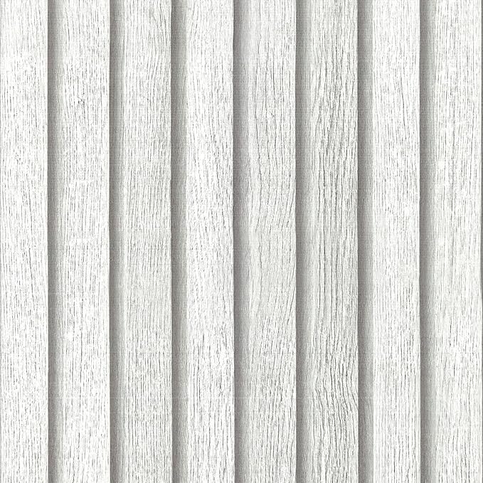 Livelynine 15.8x394 Beadboard Peel and Stick Wallpaper Removable Pre Pasted White Wood Slat Wall Paneling for Ceiling Walls Kitchen Island Garage Rv Interior Wooden Slats Self Adhesive Pole Wrap Roll