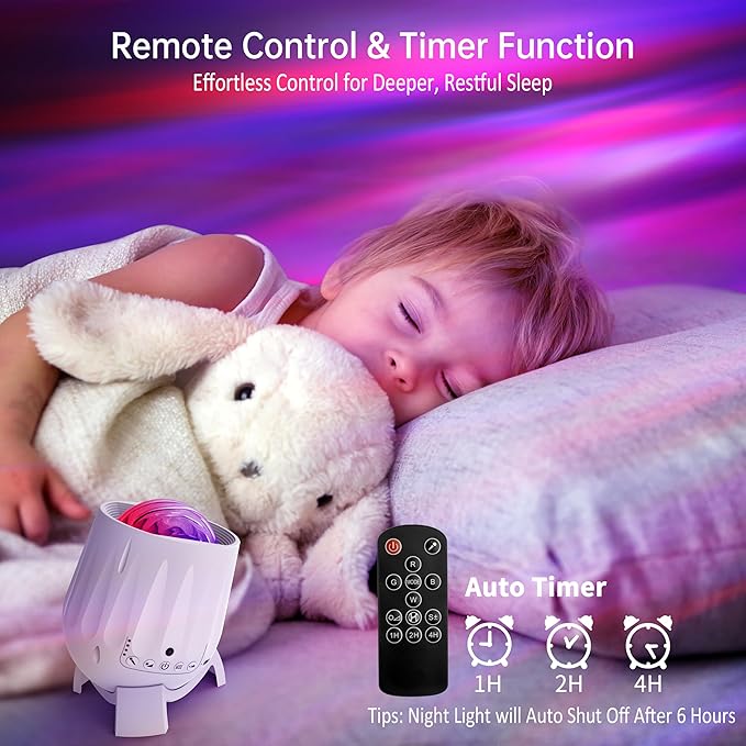 Northern Lights Projector, Galaxy Projector Night Light with Remote Control& Timer Function, Sleep Aid, Aurora Ceiling Projector Light for Bedroom Decor, Christmas Gift for Kids, Adults