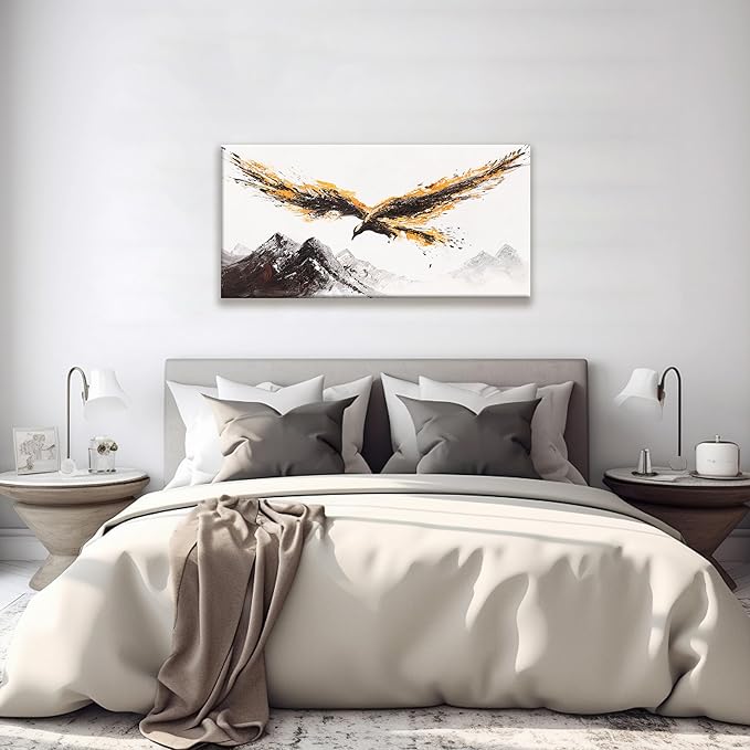 Canvas Wall Art Decor Painting Of Nature Animal Eagle Wall Art Painting Prints Picture Of Flying Eagle Print Canvas Picture For Bedroom Home Living Room Office 20 X 40 Inches