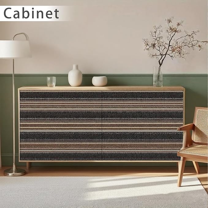 Nuxovilar Brown Wood Grain Stripe Textured Peel and Stick Wallpaper, 15.75"x39.37", Self-Adhesive Contact Paper, Rustic Modern Look for Bedroom, Living Room and Table Decor