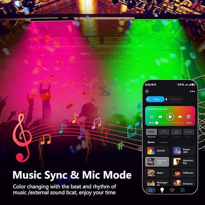 Smart RGBCW Wall Washer Light 90W, 20″ LED Color Changing Light Bar for Wall Wash Lighting – APP & RF Remote Control, 2700K–6500K Tunable White, Music Sync,IP65 Indoor/Outdoor Linear Bar