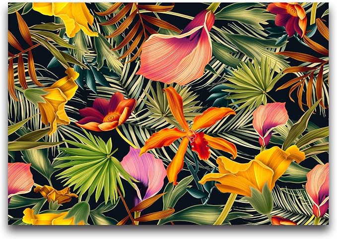 Cliouar-Tropical Plants Palm Leaves Wallpaper Mural Bedroom Living Room Decor 158" x 110"(Not Self-Adhesive)