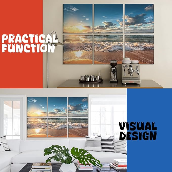 Art Acoustic Panels, 72"x48"x0.4" Sound Absorbing Panels,Better Sound Panels than Soundproof Foam,Self adhesive Soundproof Wall Panels for Recording Studio, BEACH