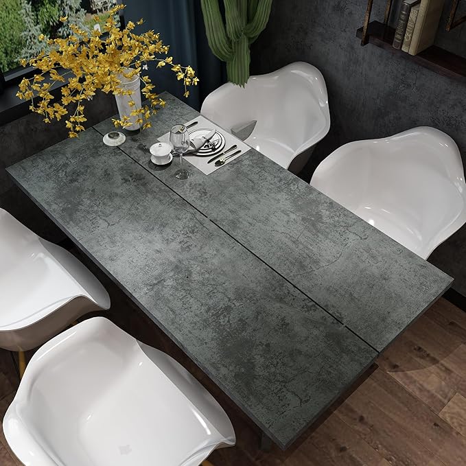 JSEVEM 24"×197" Extra Thick Grey Blue Concrete Wallpaper Peel and Stick Waterproof Gray Concrete Contact Paper Vinyl Matte Textured Industrial Faux Cement Sticker for Bedroom Living Room Garage Walls