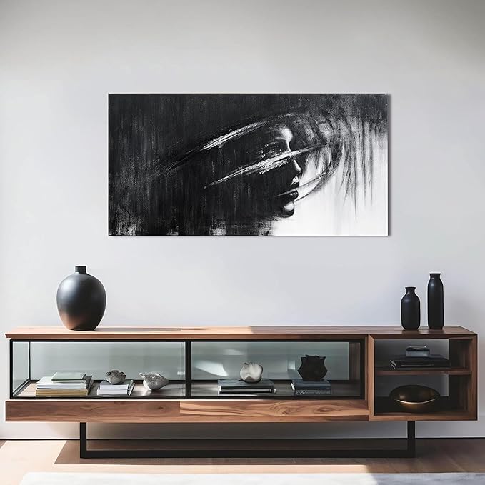 Canvas Wall Art Decor Black and White Abstract Wall Art Prints Wall Art for Living Room Artwork for Walls Art Work for Wall Decor Modern Abstract Wall Art Pictures Bedroom Office Decor 20" X 40"