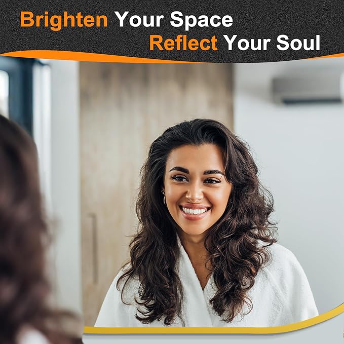 Bathroom Mirror for Wall, 36''x24'', Gold Oval Mirror for Bedroom Entryway Bathroom, Metal Framed Vanity Mirror(36''x24'', Gold)