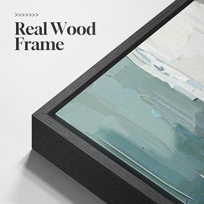 Large Framed Colorful Abstract Wall Art, Set of 2 Modern Canvas Prints Paintings Artwork for Walls, Bright Blue Green Multicolor Pictures for Living Room Hallway Dining Bedroom Wall Decor 20x30 In