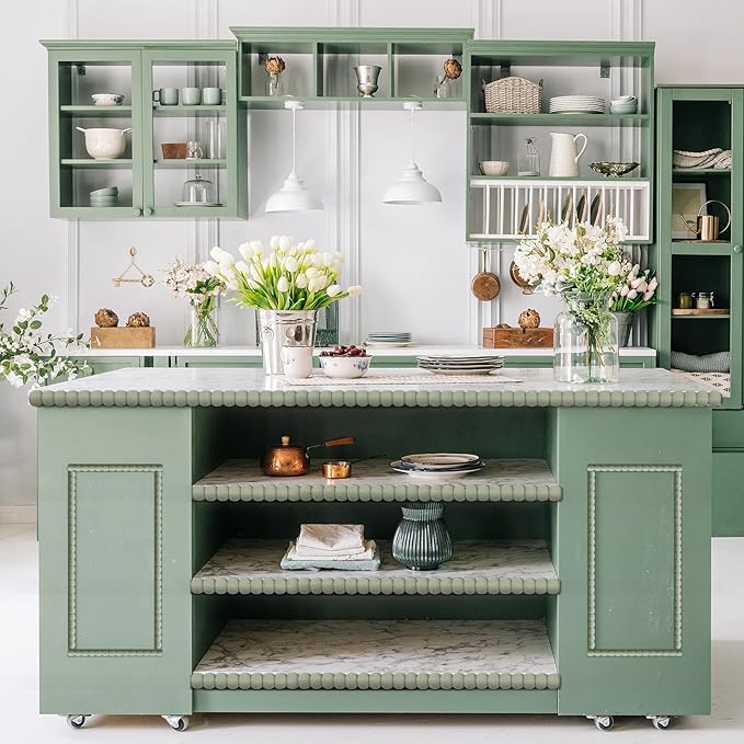 15-Pack 15.75" Unfinished Wood Beaded Trim - Easy to Paint, Cute Decorative Molding DIY Craft for Furniture Frame, Mirror Edge, Wall, Door, Closet, Dresser, Shelf