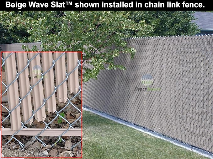 Brown Wave Slat (9 Colors Available) Single Wall Bottom Locking Privacy Slat for a 6 ft high Chain Link Fence (Slat Length 68.5", Brown)