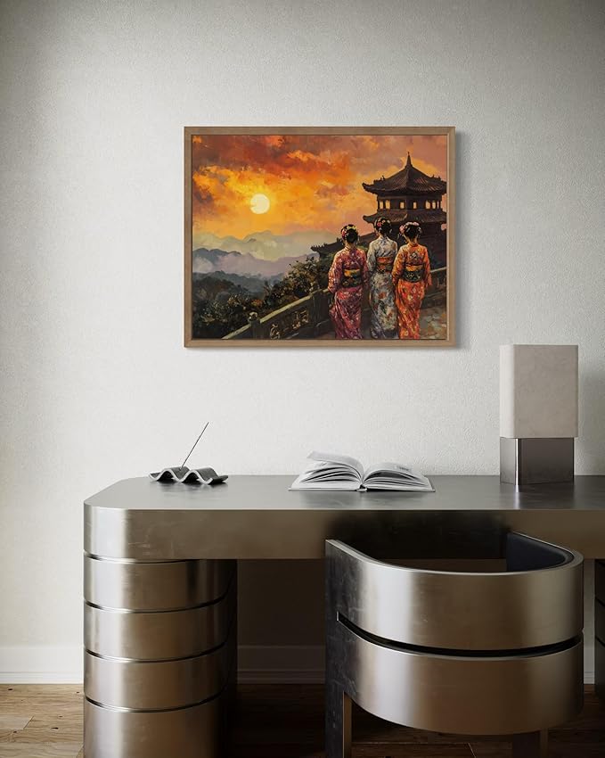 Taiwan Art Print Poster, Asia Oriental Countries Culture Wall Art Asian Paintings for Bedroom Bathroom Living Room Decor 97 (Taiwan, 11 x 14 inches, Wood Frame)
