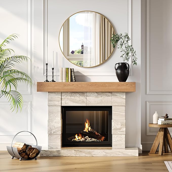 30" Gold Round Mirror for Wall, Large Circle Bathroom Mirror for Over Sink, Matte Gold Metal Frame, HD Eco-Friendly Glass, Contemporary Vanity Entryway Hallway Living Room Home Decor, Easy to Hang